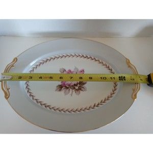 Noritake Rosemont 14 inch  Oval Serving Platter 5048 Japan Pink Rose
